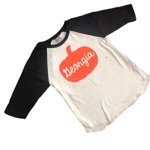 Georgia monogrammed pumpkin screen print top size 5